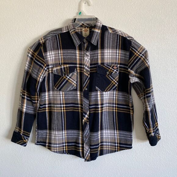 DICKIES Men’s Plaid 100% Thick Cotton Shirt Size L - Picture 1 of 5